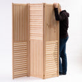Acoustic Folding Screen Three Panel in Solid Ash