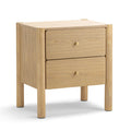Bedside Table 450mm Wide with Two Drawers in Solid Ash