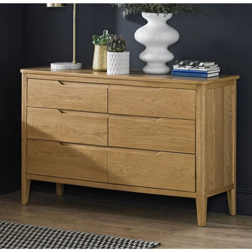 Chest of Six Drawers 800mm Wide in Solid Oak
