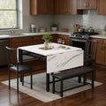 Compact Dining Set Drop Leaf Table and Four Chairs in Solid Ash