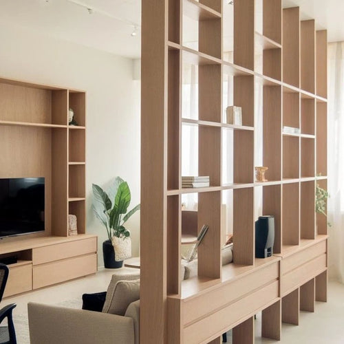 Compact Living System Studio Divider and Storage System in Painted MDF