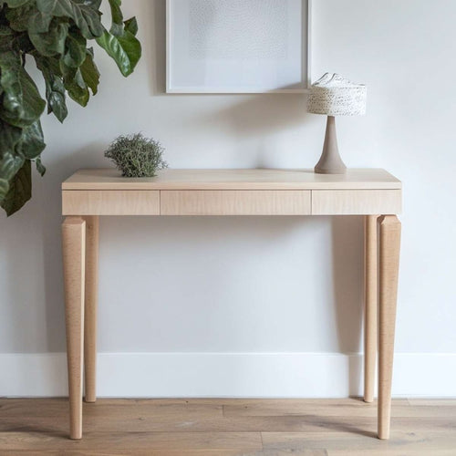 Console Desk 800mm Wide by 400mm Deep in Birch Plywood