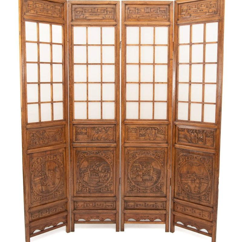 Folding Screen Four Panel 600mm Panels in Birch Plywood
