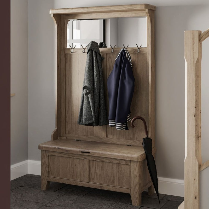 Hall Bench and Slim Console in Solid Oak