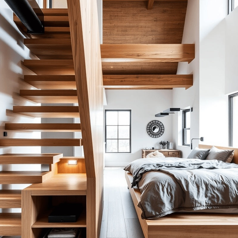Loft Room Bedroom Package in Solid Oak