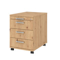 Mobile Drawer Unit 400mm Wide with Three Drawers in Solid Ash