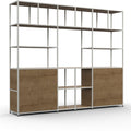Modular Storage Wall Three Towers of Four 800mm Modules in Solid Oak