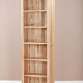 Narrow Bookcase 800mm Wide with Six Shelves in Solid Oak
