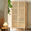 Narrow Wardrobe 600mm Wide by 560mm Deep in Rattan and Ash