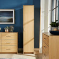 Narrow Wardrobe 800mm Wide by 560mm Deep in Solid Oak