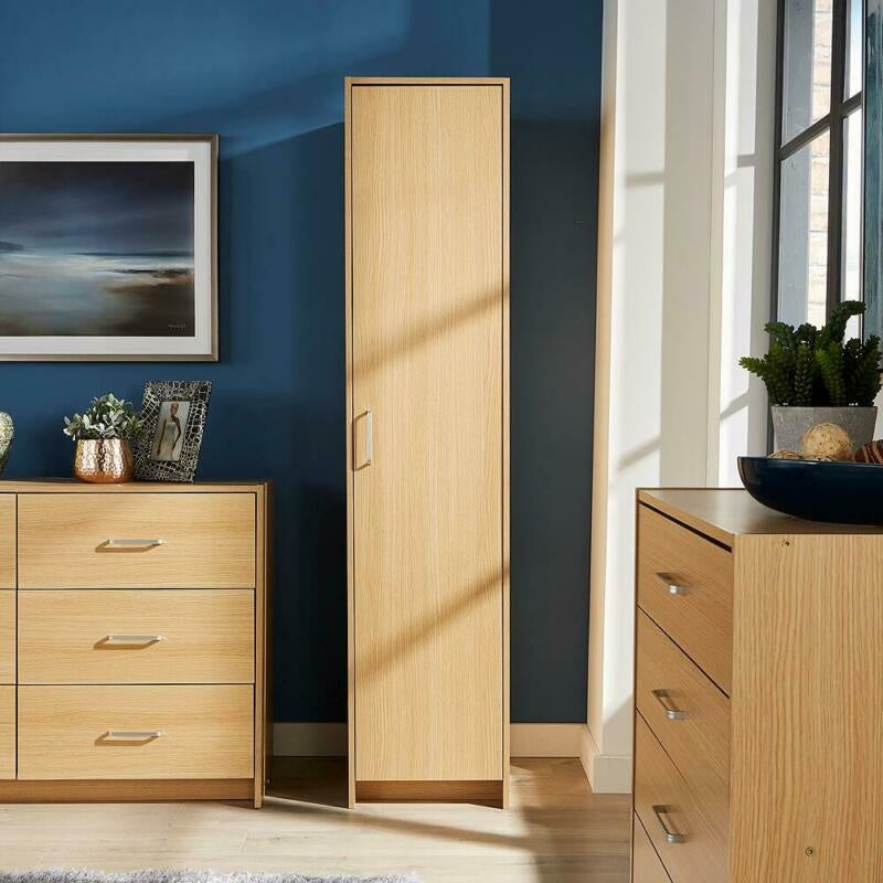 Narrow Wardrobe 800mm Wide by 560mm Deep in Solid Oak