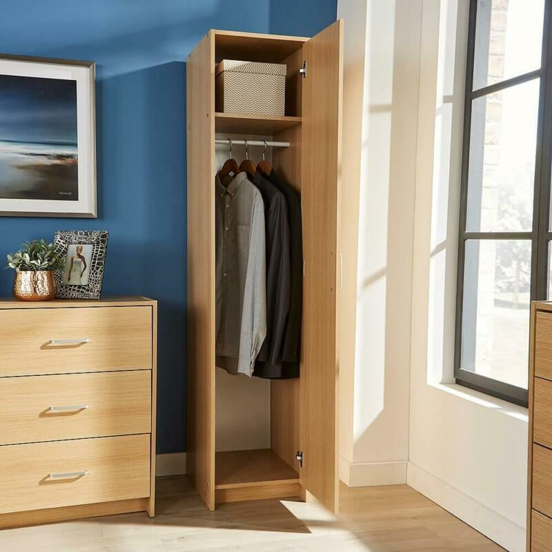 Narrow Wardrobe and Matching Chest of Drawers in Solid Walnut