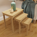 Nest of Three Tables and a Matching Sideboard in Solid Ash