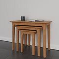Nest of Three Tables in Solid Oak 500mm Wide