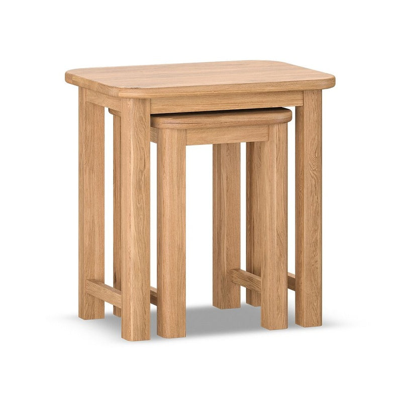 Nest of Two Tables in Solid Oak 450mm Wide