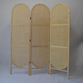 Rattan Panel Folding Screen Three Panel in Birch Plywood