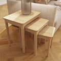 Round Nest of Three Tables in Solid Ash 480mm Wide