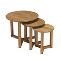 Round Nest of Three Tables in Solid Oak 480mm Wide