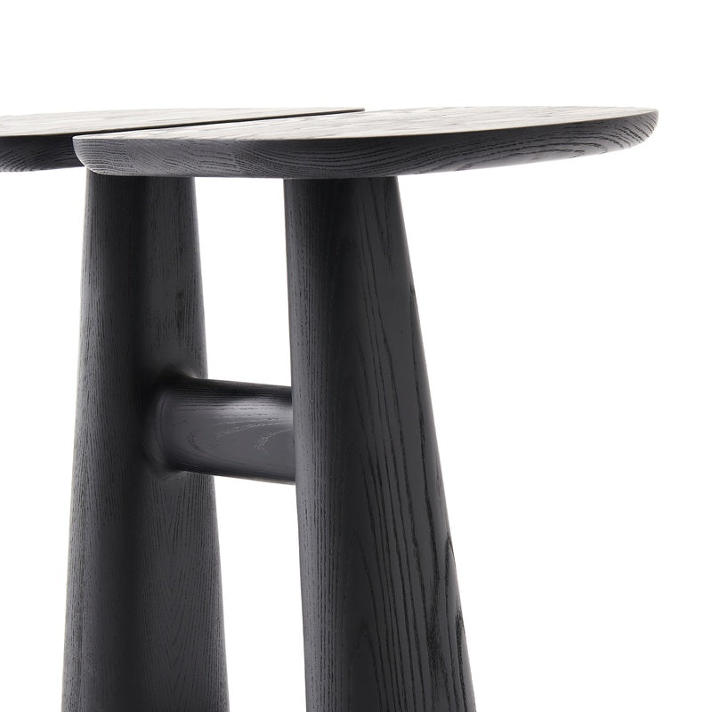 Side Table 450mm Wide with a Shelf in Solid Ash