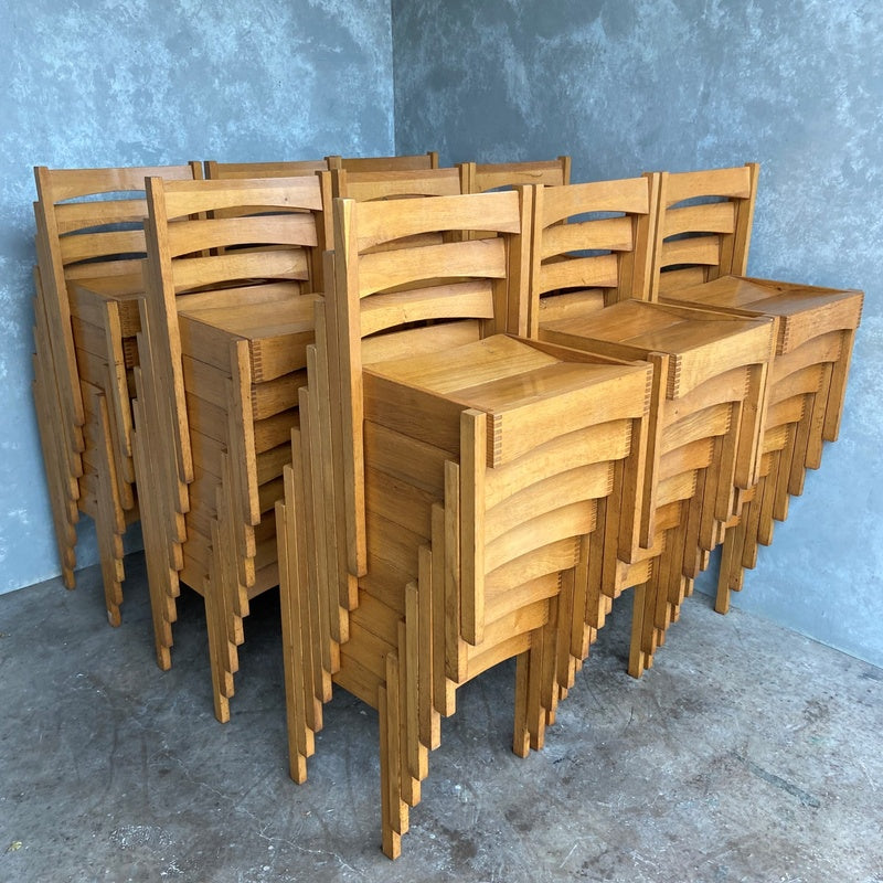 Stacking Chair in Solid Oak