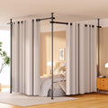 Tension Pole Curtain Divider Full Height in Birch Plywood
